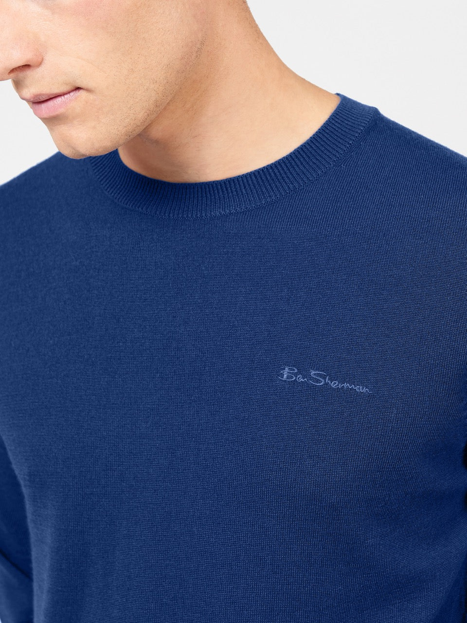 Knitwear Ben Sherman Signature Merino Crewneck Bleu | ZXY-21856416